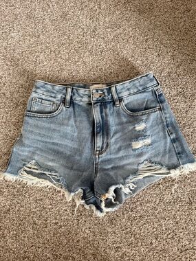 PacSun High-Rise Festival Distressed Jean Shorts